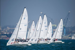 J/70s sailing off San Diego waterfront