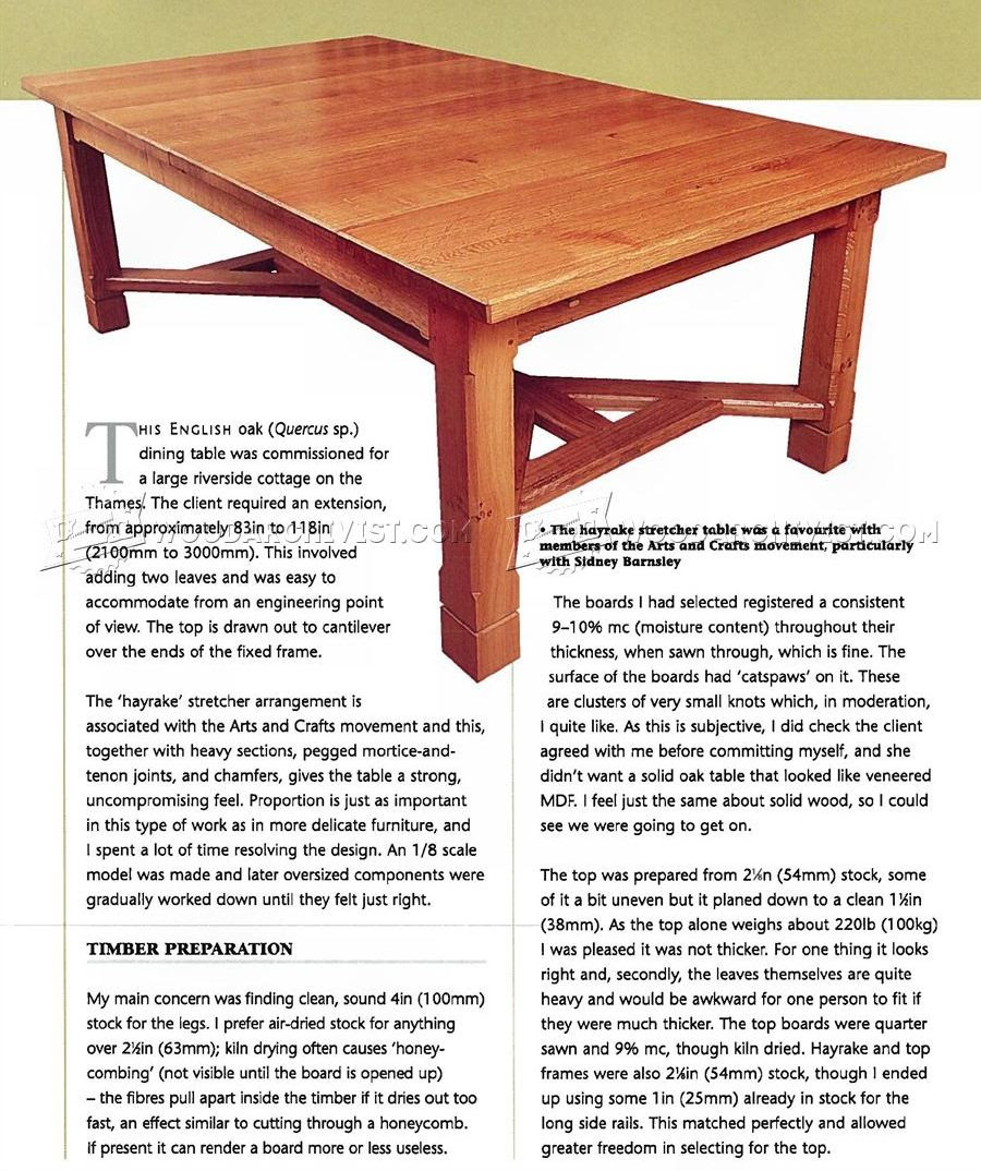 Arts And Crafts Dining Table Plans Woodarchivist