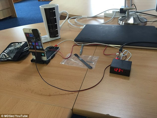 By connecting directly to the phone's power source it can override the 'Erase data after 10 attempts' setting. It cuts the power source to the phone immediately after each failed attempt but before the attempt has been synchronised with the phone's flash memory. Apple has reportedly fixed the bug in 8.1.1