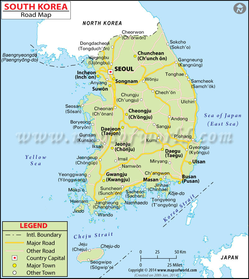 South Korea Road Map