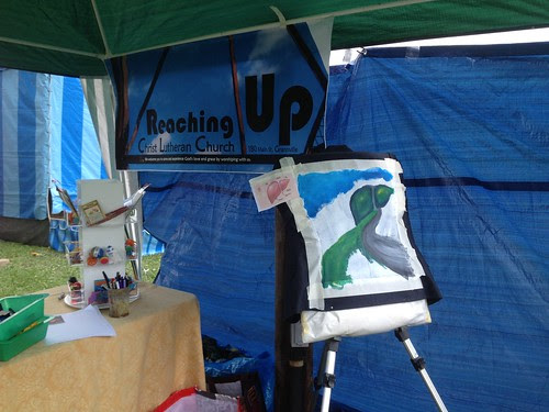 Painting in the booth