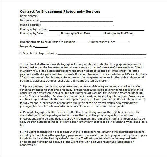 20+ Photography Contract Template
