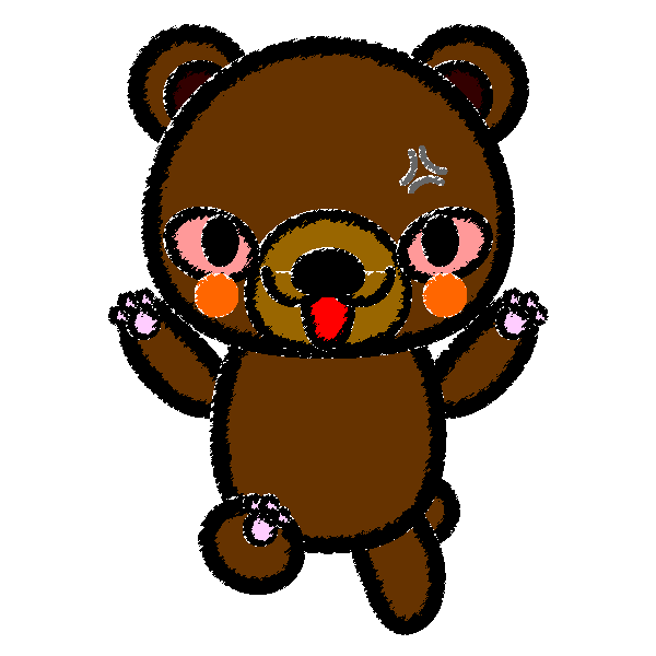 手書き風でかわいいくまの無料イラスト 商用フリー オイデ43