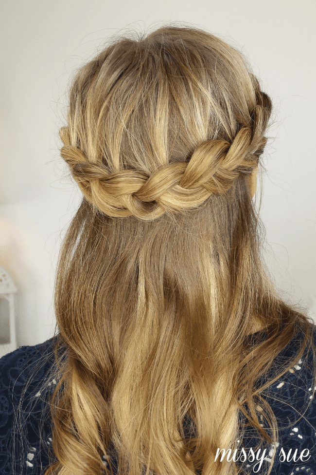 Half up crown braid