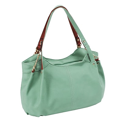 Parinda Arianna Green Pebble Grain Faux Leather Handbag (11291)