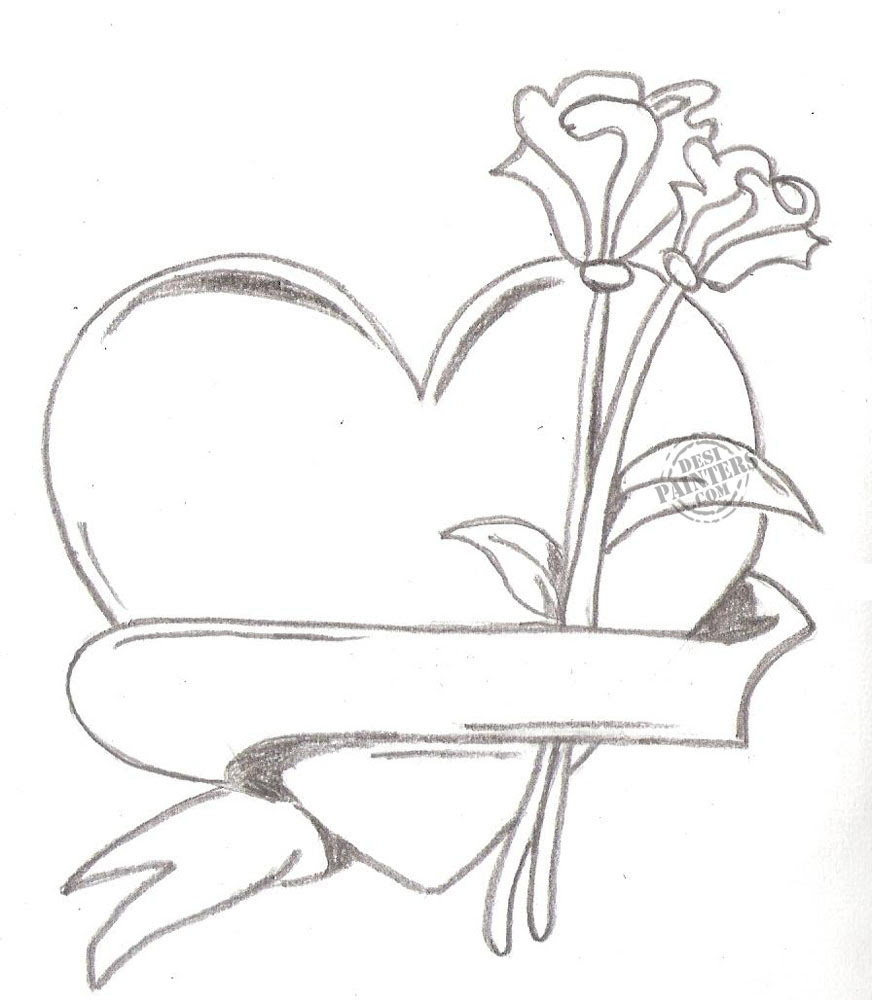 Rose With Heart | DesiPainters.com