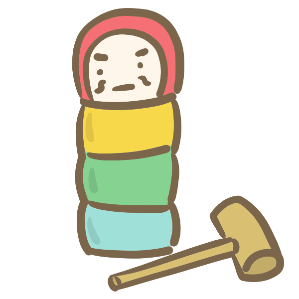 だるま落としのイラスト かわいいフリー素材が無料のイラストレイン