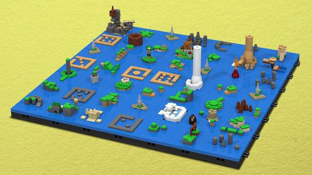 The Legend of Zelda: The Wind Waker's Sea Chart as a LEGO Microbuild