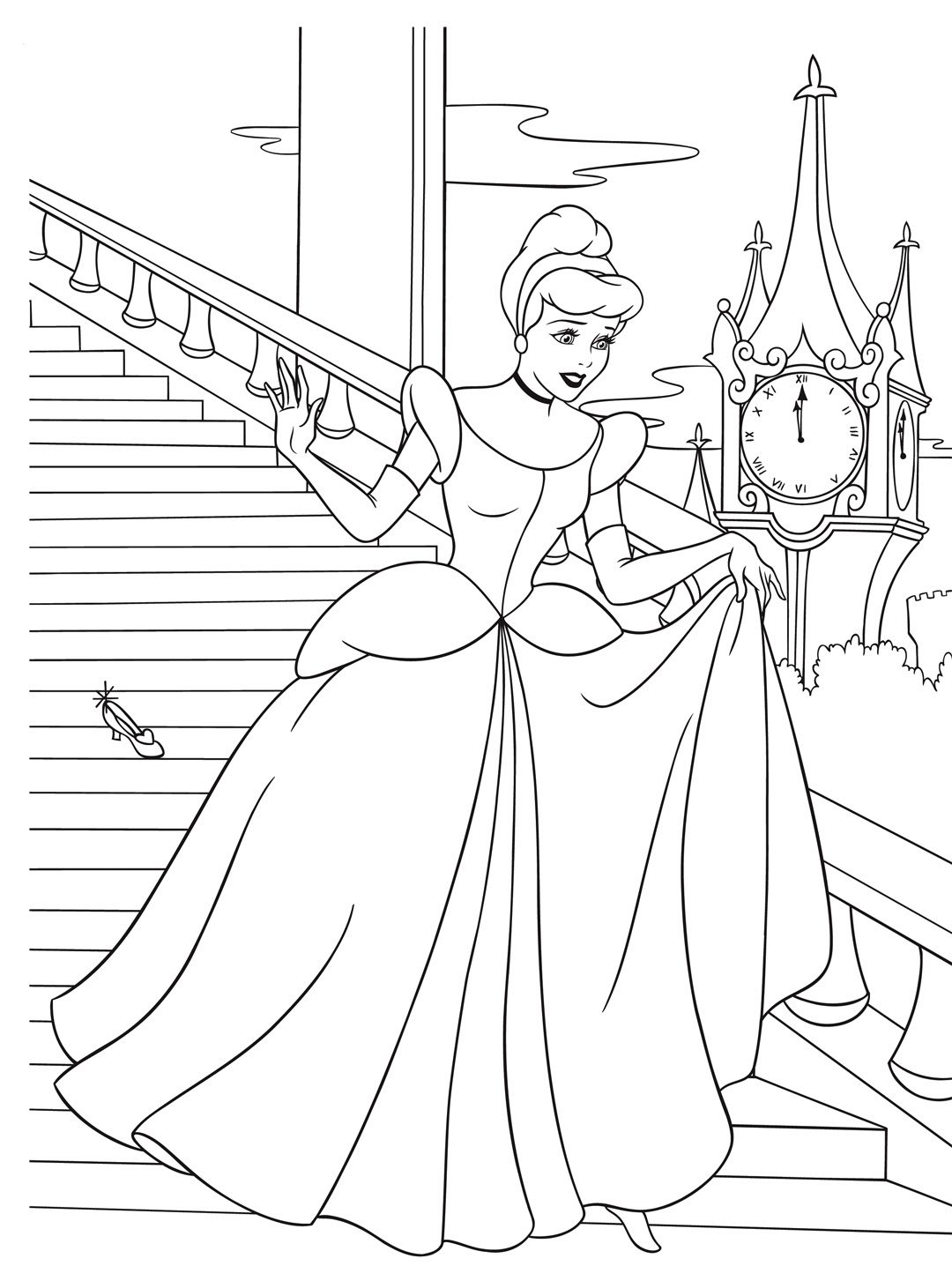cinderella coloring pages to download and print for free