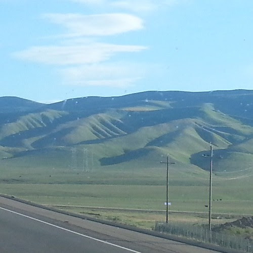 Pretty rolling green hills. Normally when we drive through they are golden. Gotta love spring.