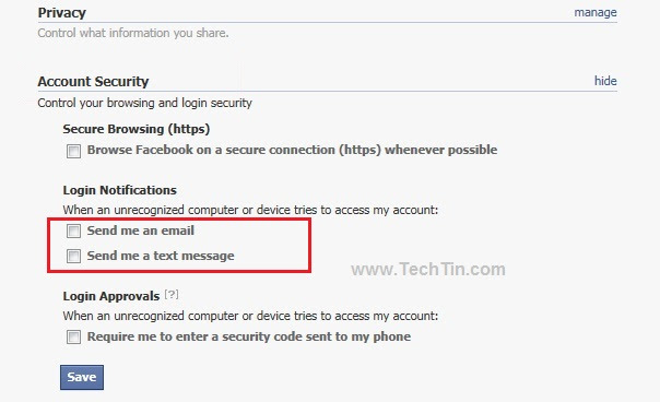How To Get Facebook Login Notification By Sms Or Email Techtin