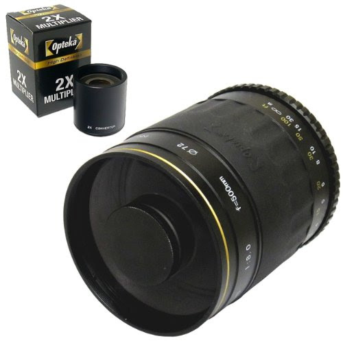 Opteka 500mm / 1000mm High Definition Mirror Telephoto Lens for Pentax K-2, K-M, K-5, K-R, K-X, K-7, K-2000, K20D, K100D, K110D, K10D and 645D Digital SLR Cameras