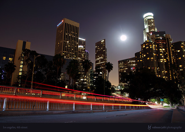 Los Angeles from 4th Street, Supermoon