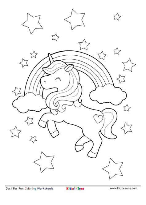 Since antiquity, unicorns have symbolized purity, magic and healing and were revered among babylonians, persians, classical greeks, romans and early jewish scholars. unicorn on rainbow coloring page kidzezone