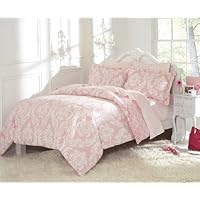 Petal Pink Overscale Modern Print Damask Bed in a Bag