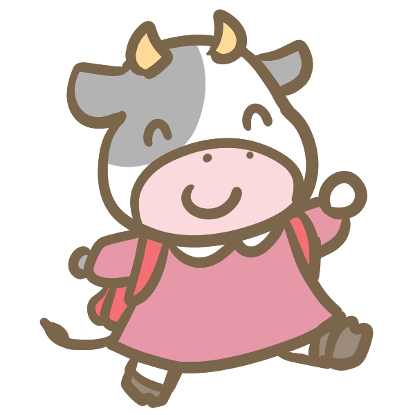 牛の小学生 女の子 のイラスト かわいいフリー素材が無料のイラストレイン