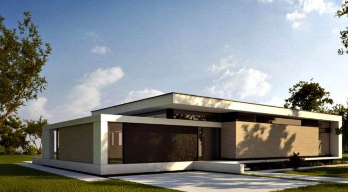 Fachadas de casas de una planta sencillas y bonitas
