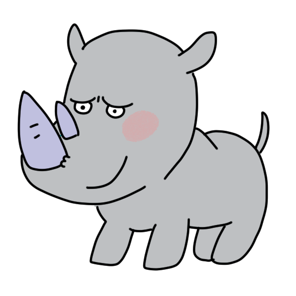 サイのイラスト かわいいフリー素材が無料のイラストレイン