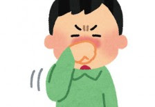 フリー素材 痒い目と鼻を辛そうにこする花粉症の男性のイラスト