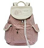 Wimpykid Girl's Lovely Catton Travel Leisure Canvas Backpack for Student (Pale pink)