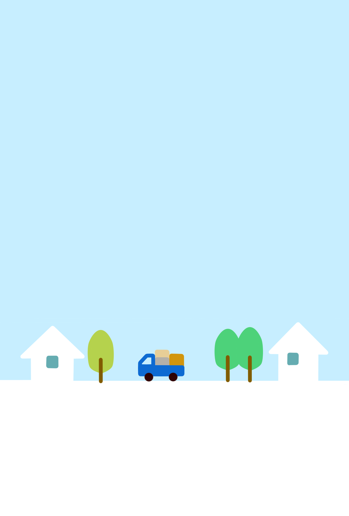 引越しトラックのイラスト 転勤 転居 移転通知葉書にシンプル挿絵 可愛い無料イラスト素材集