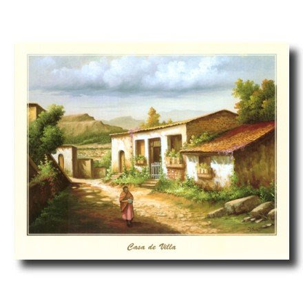 Mexican Casa De Villa Spanish Landscape Picture Art Print