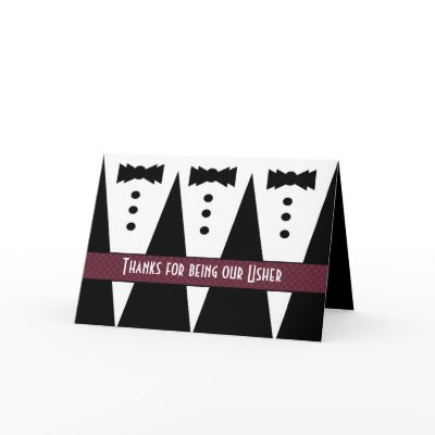 USHER Thank You - Three Tuxedos - Customizable Card