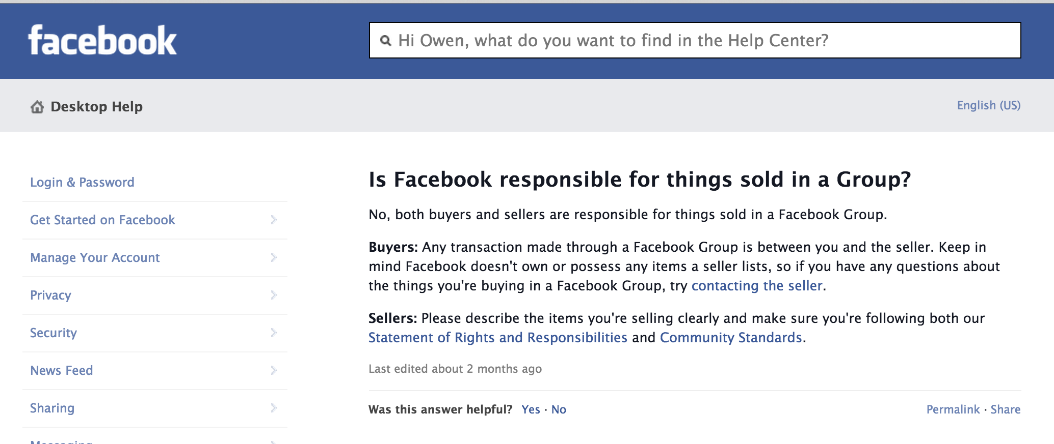 Screen Shot 2014 12 17 at 10.14.06 pm Facebook is testing an official way to sell goods in Groups