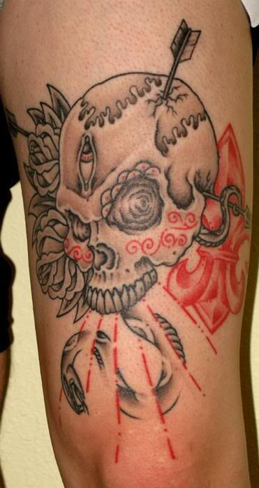 Skull and Arrow Tattoo Design 