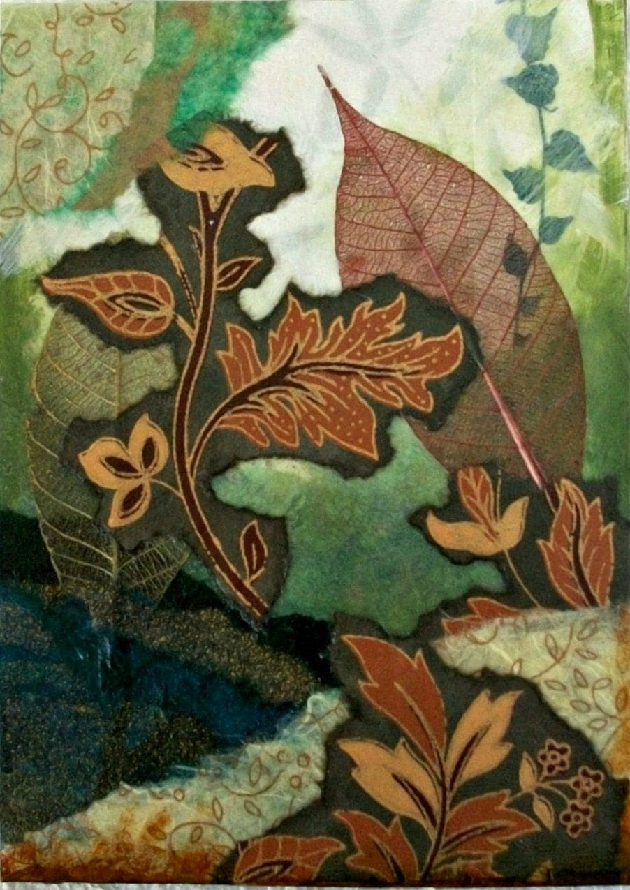 Foliage Original Torn Paper Collage by TheExpressivePalette