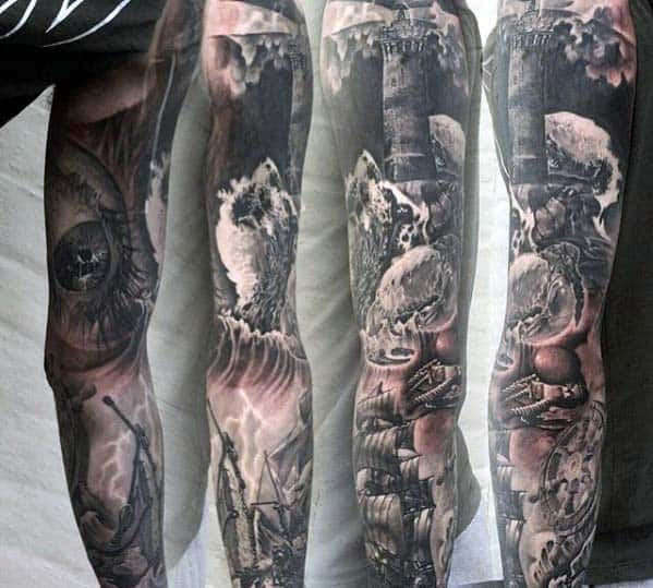 40 Nautical Sleeve Tattoos For Men Seafaring Ink Deisgn Ideas