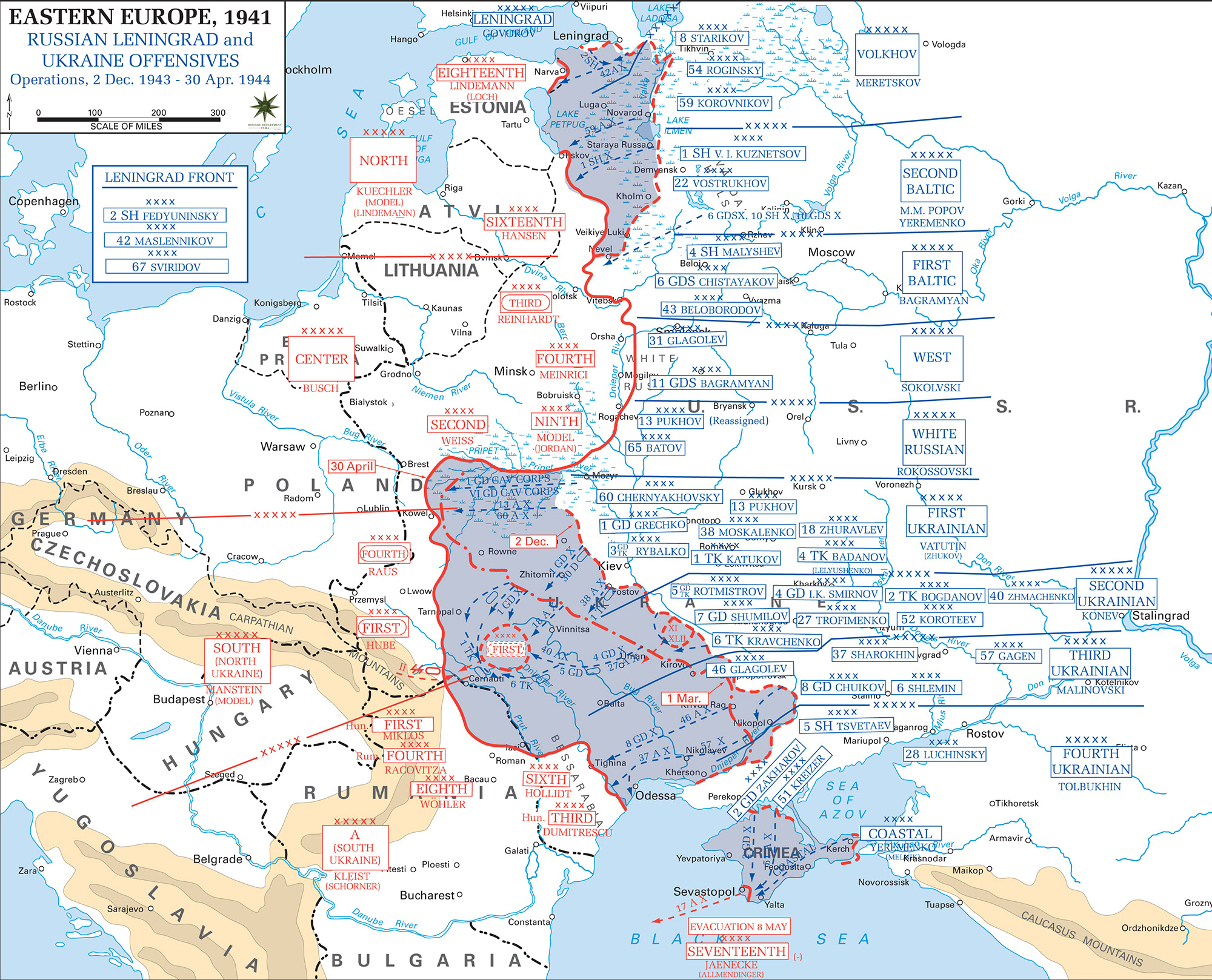 Map Of Russia In Wwii December 2 1943 April 30 1944