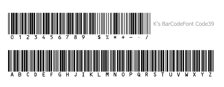 バーコード Barcode Code39 おしゃれで可愛いフリー絵フォント