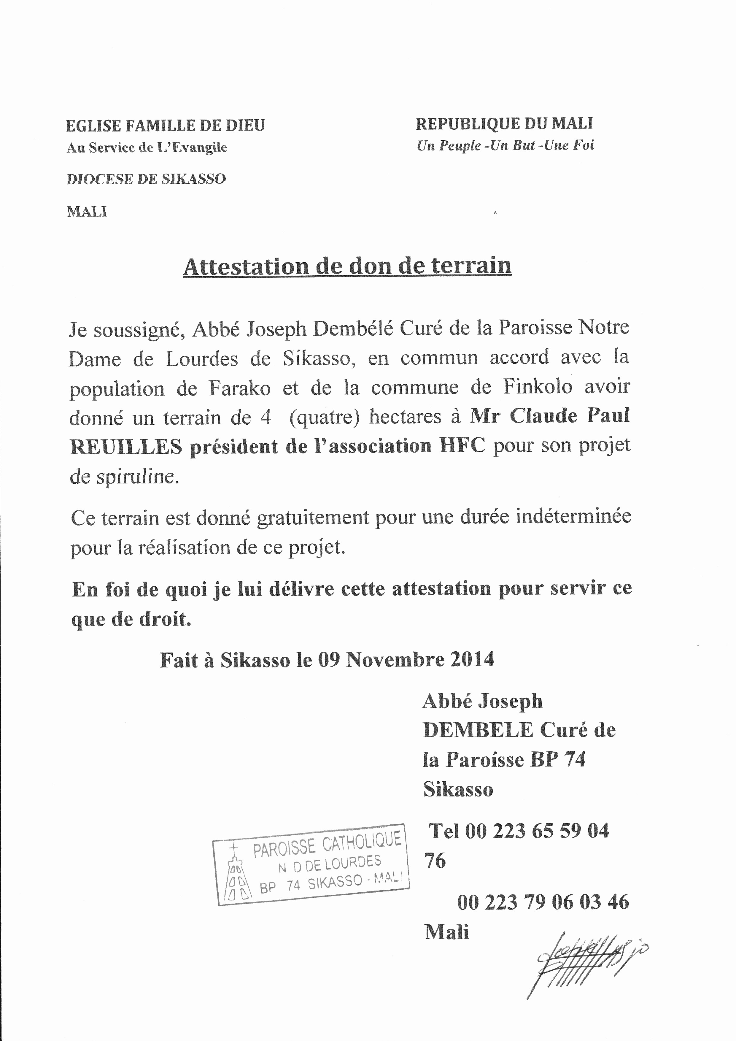 Devis Projet Donation Assos Hfc Mali Help For Childs