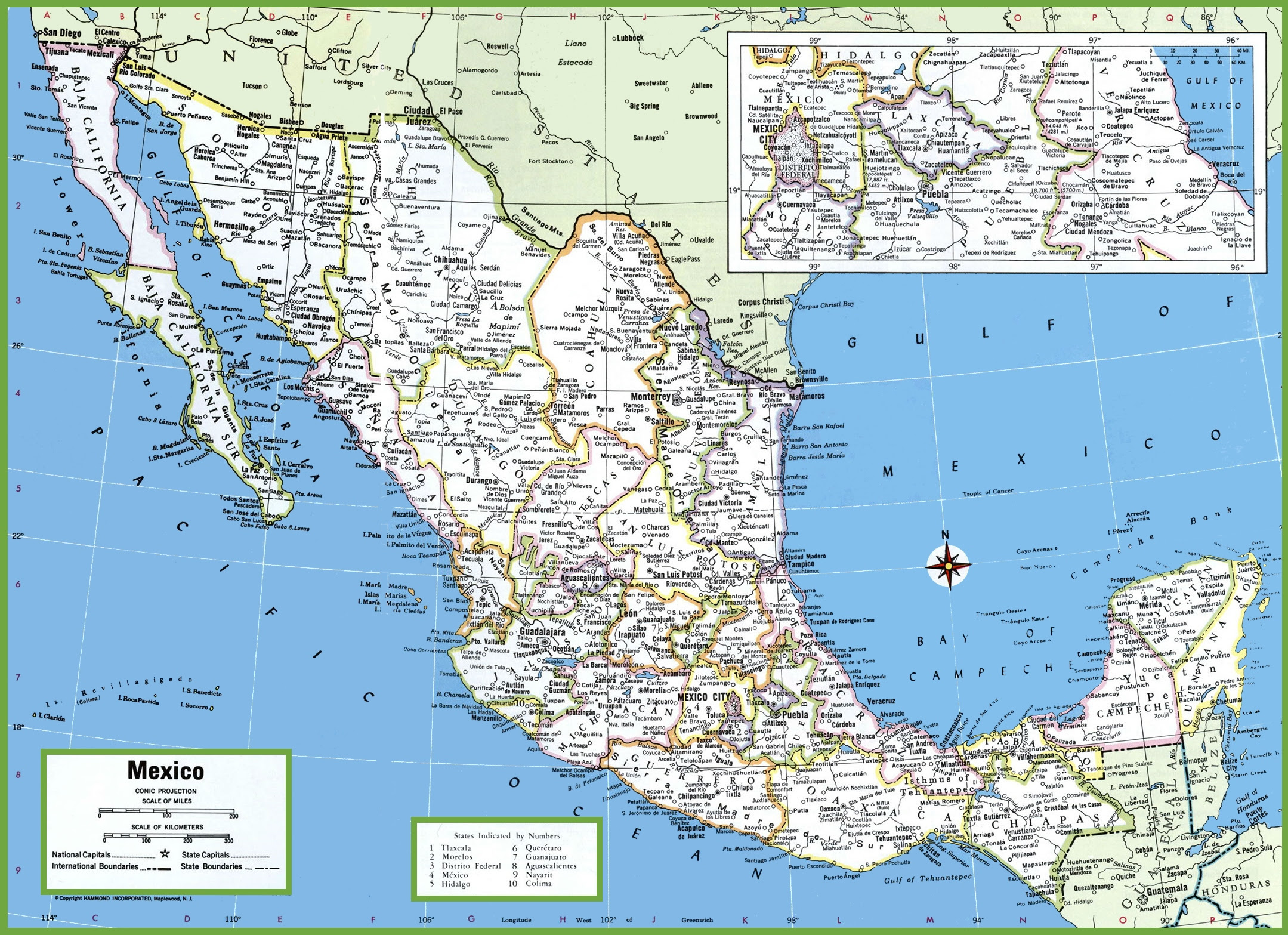 mexico map of cities Large Detailed Map Of Mexico With Cities And Towns mexico map of cities