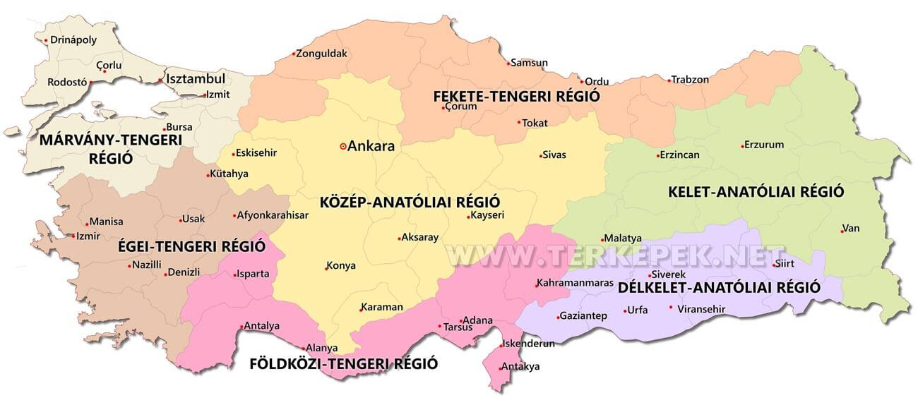 törökország térkép Törökország térképek