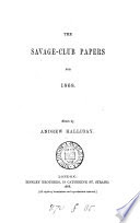 The Savage-club papers for 1868, ed. by Andrew Halliday