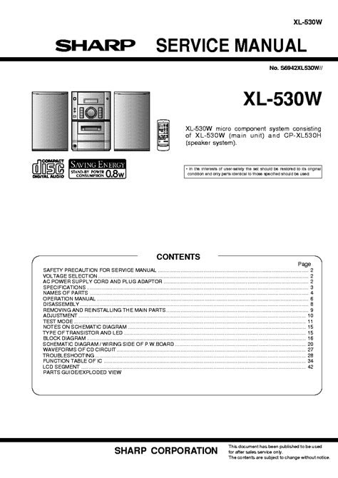 PDF Sharp Xl Dh10nh Micro Component System Service Manual