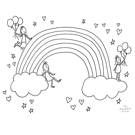 Get rainbow friends coloring pages that are printable and free for kids to enjoy. rainbow coloring page darcy miller designs