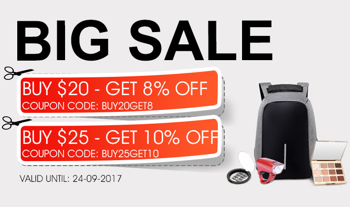 Buy $20 - Get 8% OFF! Buy $25 - Get 10% OFF!