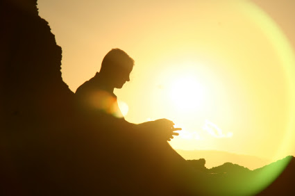 man in sunset