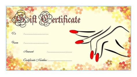  nail salon gift certificate design free 2 gift certificate template