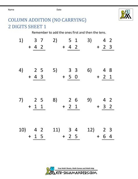  math worksheets addition 1st grade