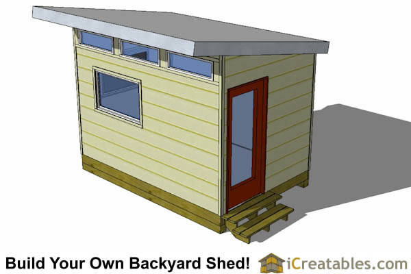 8x12 Modern Shed Plans | 8x12 office Shed Plans | studio shed plans