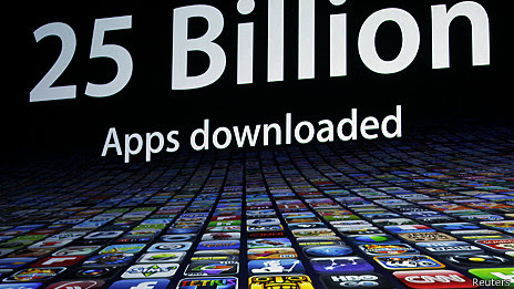Pantalla con aplicaciones de Apple