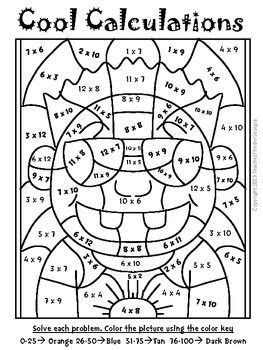  4th grade math worksheets multiplication color by number kidsworksheetfun