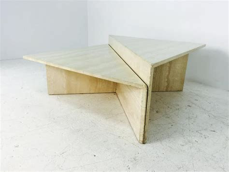 travertine marble  piece  tier coffee table  stdibs