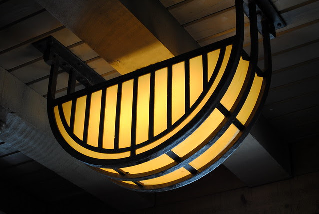 Light fixture inside Timberline Lodge