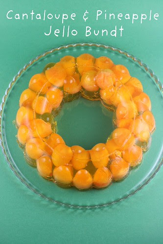Cantaloupe and Pineapple Jello Bundt - I Like Big Bundts