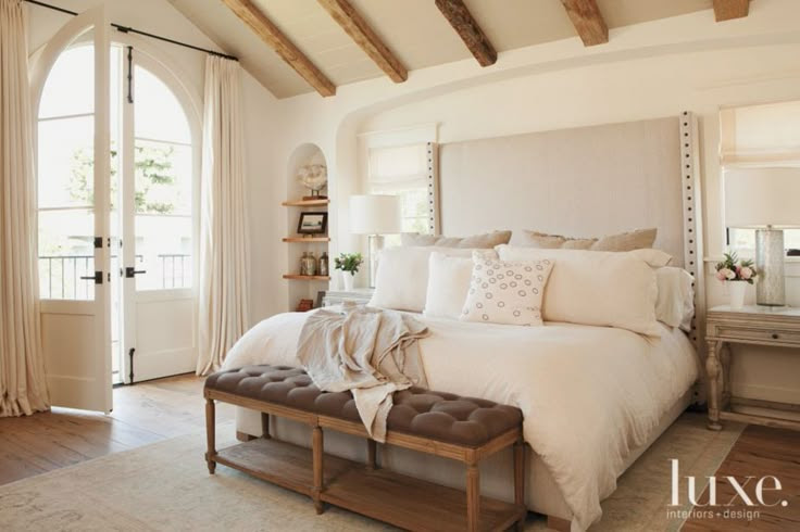 Luxurious whites, rustic wood